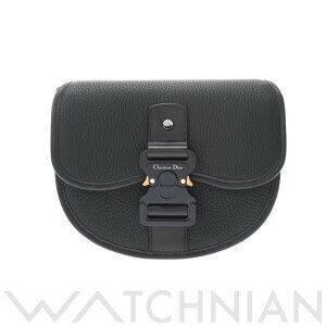 Dior GALLOP Bag Black Aluminum Buckle Grained Calfskin Shoulder